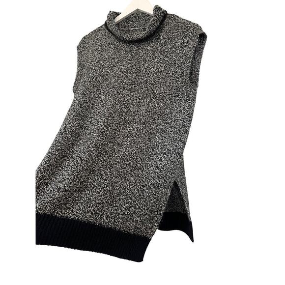 Loft Small Gray Layering Knit Sleeveless Cowl Neck Sweater Preppy Fall Work Vest - Picture 3 of 10